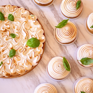 Lemon and basil tarts