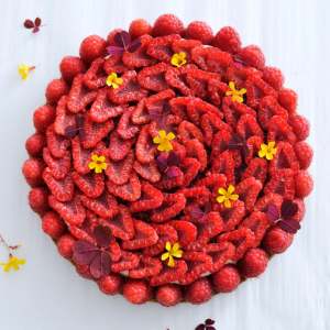 Raspberry and bourbon vanilla tart