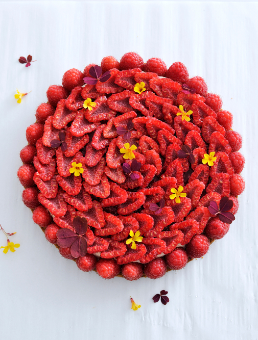 Raspberry and bourbon vanilla tart